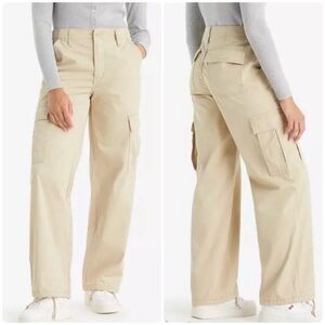 NEW Size 25 x 32 Levis 94 Baggy Cargo 100% Cotton Mid Rise Pant in Safari Tan
